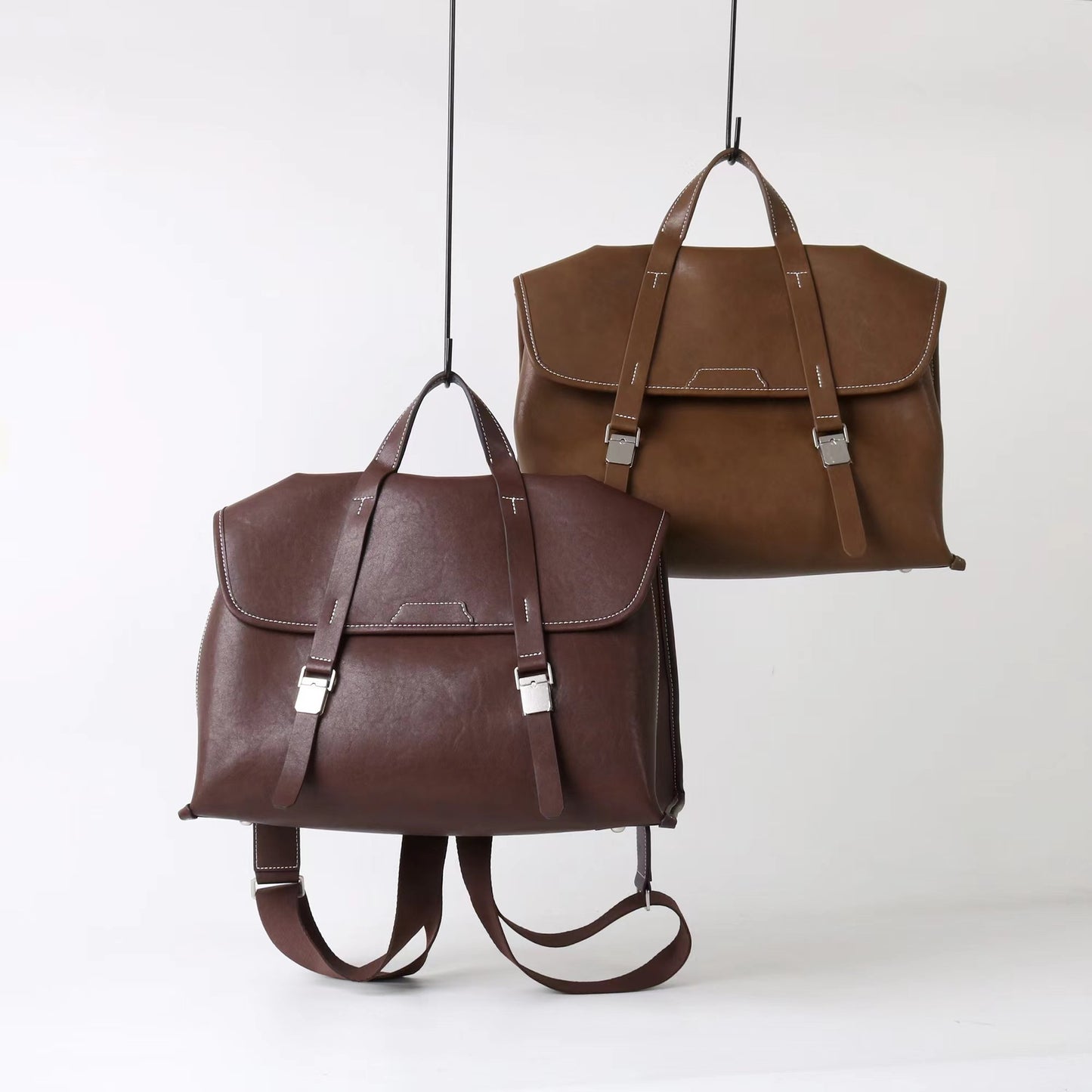 Vegetable Tanning Leather Flip Design Practical Crossbody Bags