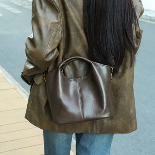 Women's Layer Vegetable Tanning Leather Retro Handbags