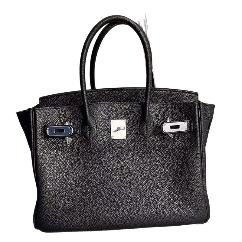 Women's Milkshake White Lychee Pattern First Layer Bags