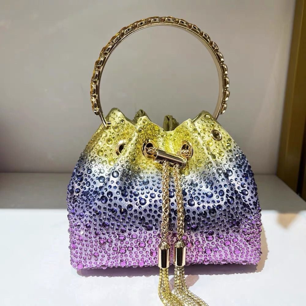 Shiny Advanced Rhinestone Sequins Chain Portable Evening Bags