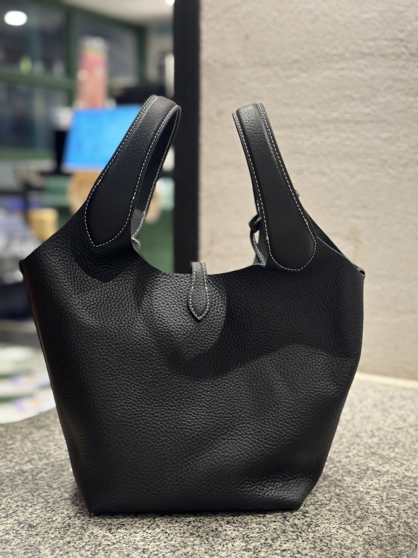 Layer Cowhide Vegetable Basket Large Capacity Bags