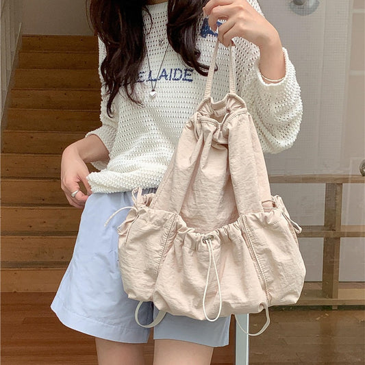 Large Capacity Pleated Commuter College Simple Backpacks