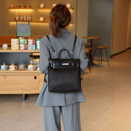 Women's Retro Trendy Niche Large Capacity Matte Backpacks