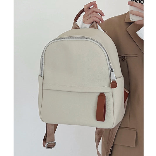 Women's First Layer Leather Large Capacity Commuter Backpacks