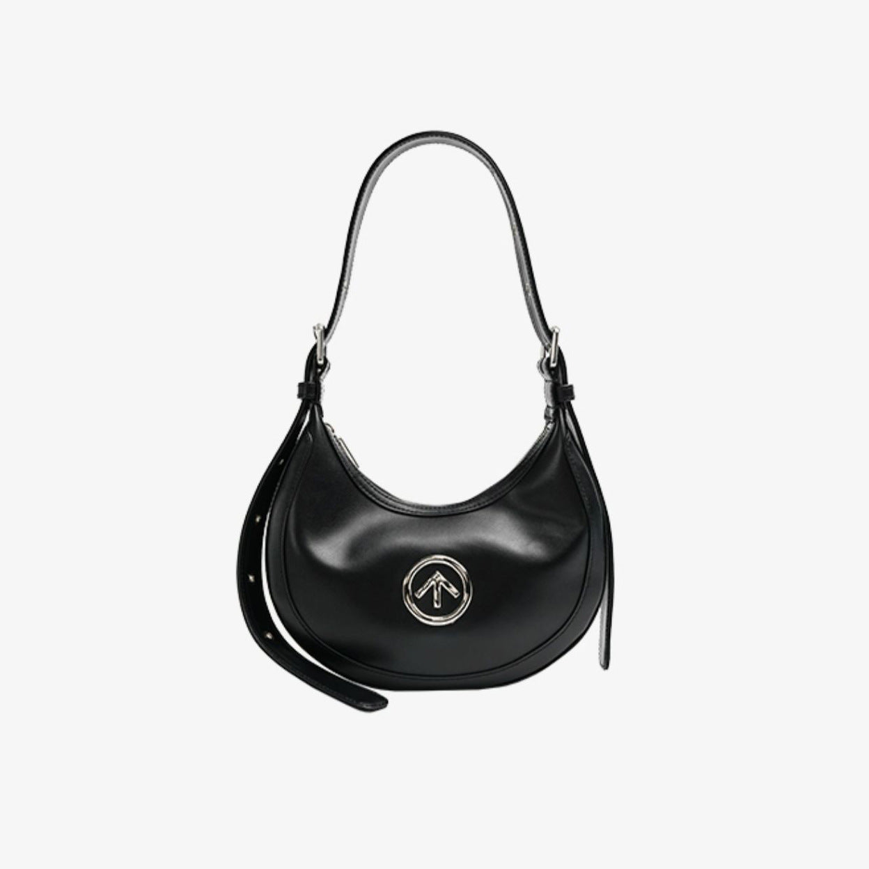 Moon Italian Pleated Leather Trendy Underarm Crossbody Bags