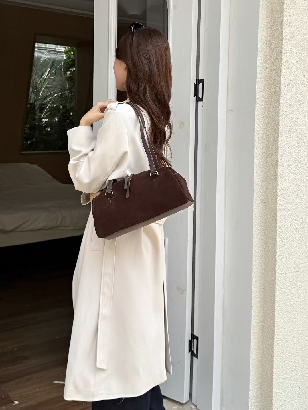 Leather Portable French Boston Bowling Large Bags