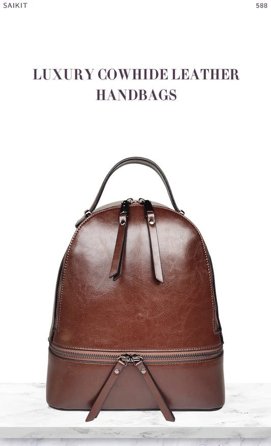 Women's Popular Classic Leather Fashion Versatile Backpacks