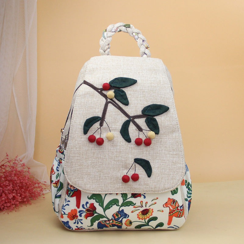 Style Cherry Three-dimensional Artistic Pastoral Fashion Backpacks