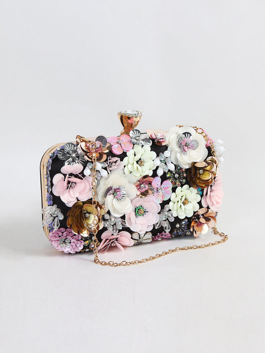 Women's Dinner Hand Embroidered Flower Beaded Banquet Wedding Evening Bags