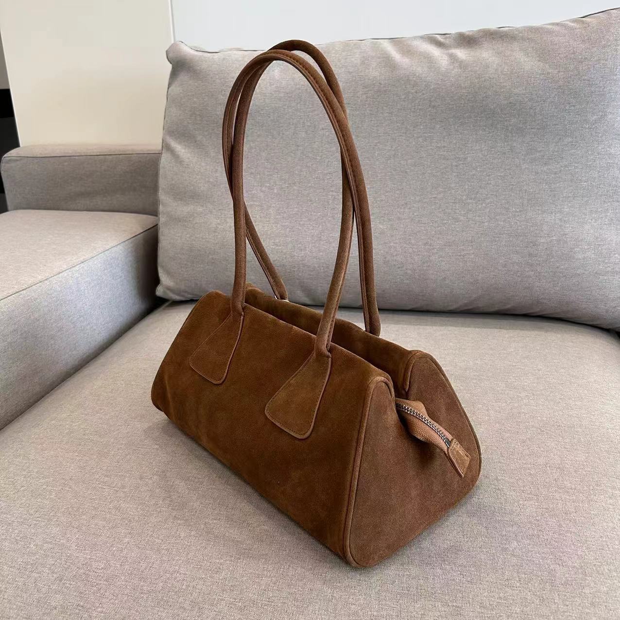 French Simplicity Triangle Leather Pillow Boston Bags