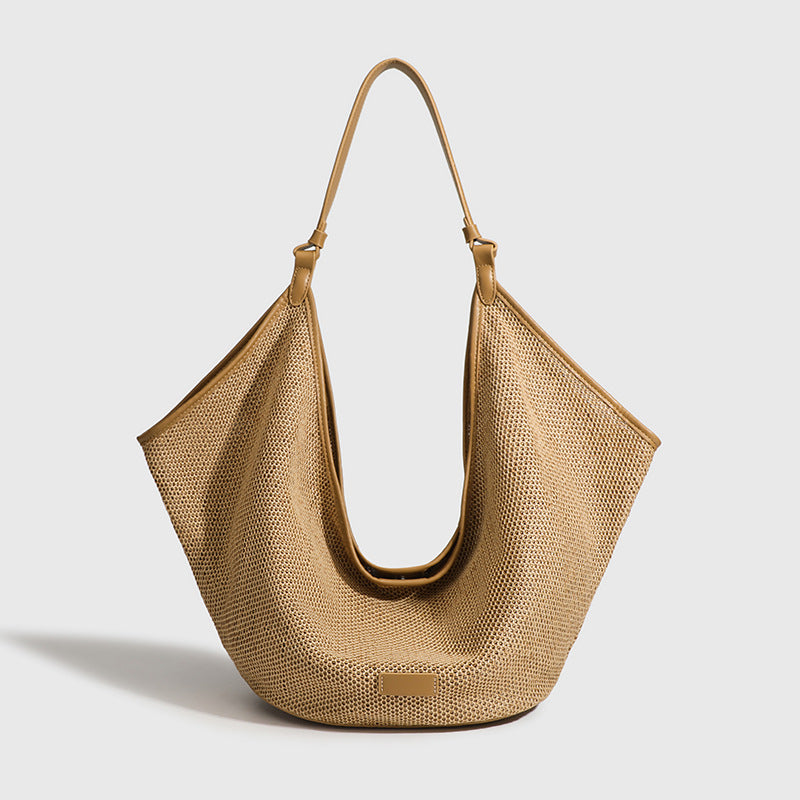Women's High-grade Straw Woven Underarm Commuting Large Bags