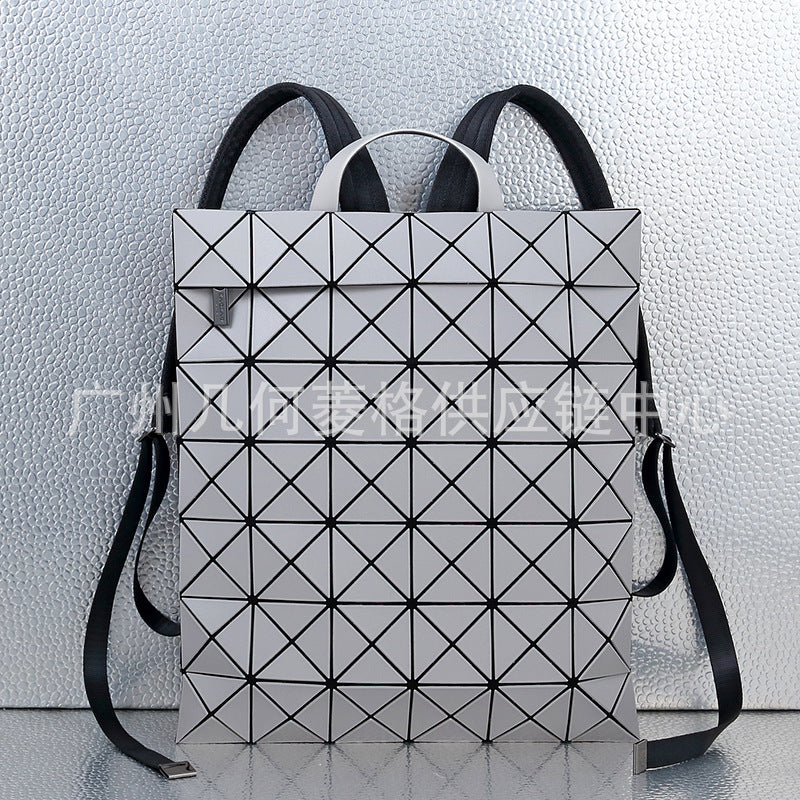 Women's & Men's & Geometric Rhombus Plaid Flat Computer Backpacks