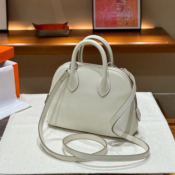 Women's Mini Sheepskin Shell Portable Bowling Leather Crossbody Bags