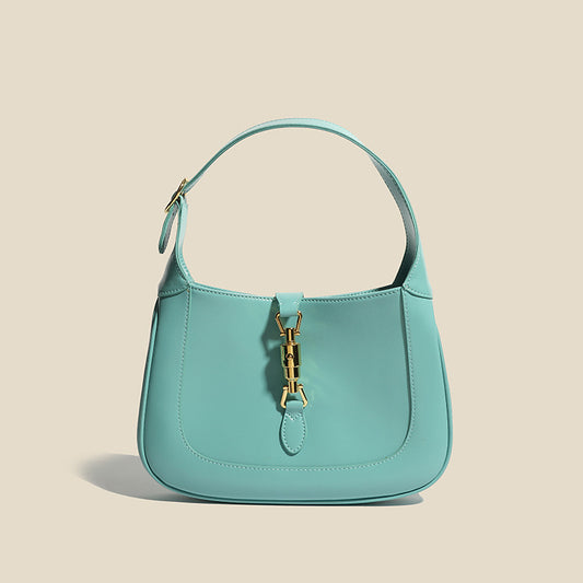 Women's Solid Color Underarm Retro Mini Saddle Handbags