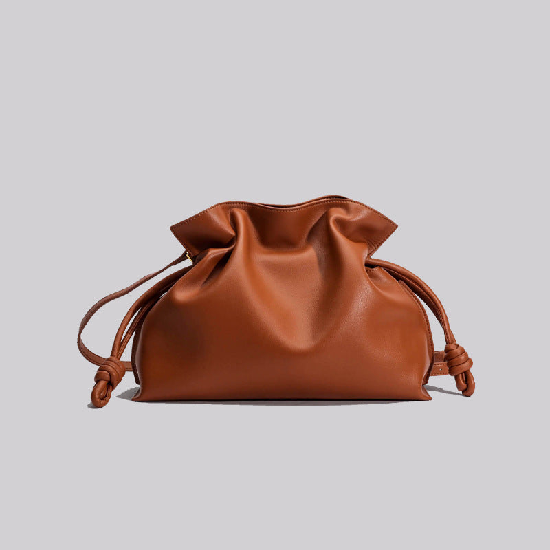 Women's Genuine Leather Lucky Medium Drawstring Versatile Crossbody Bags