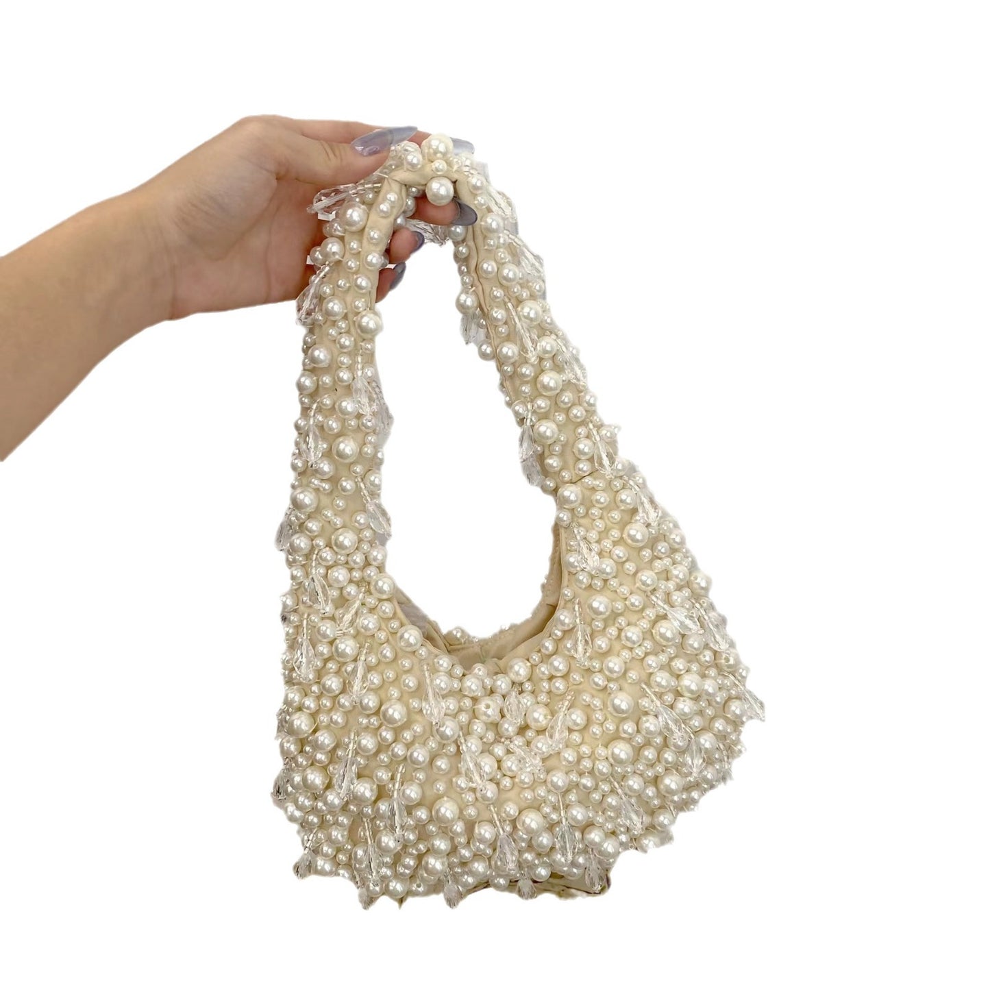 Sweet Fresh Cute Wild Pearl Crystal String Beads Handbags