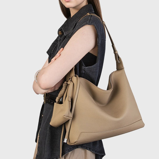 First Layer Cowhide Simple Leisure Commute Underarm Crossbody Bags