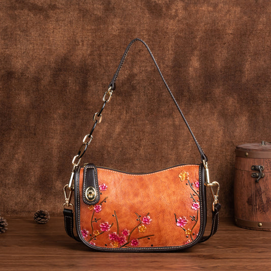 Women's Underarm Layer Cattlehide Leather Fashion Simple Crossbody Bags