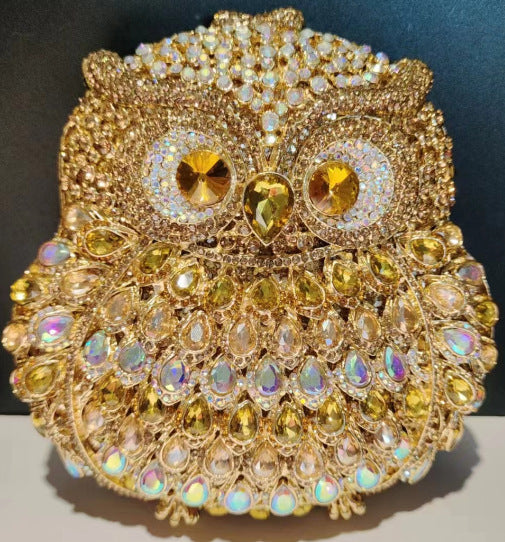 Women's Owl Rhinestone Hollow Metal Crystal Dinner Evening Bags
