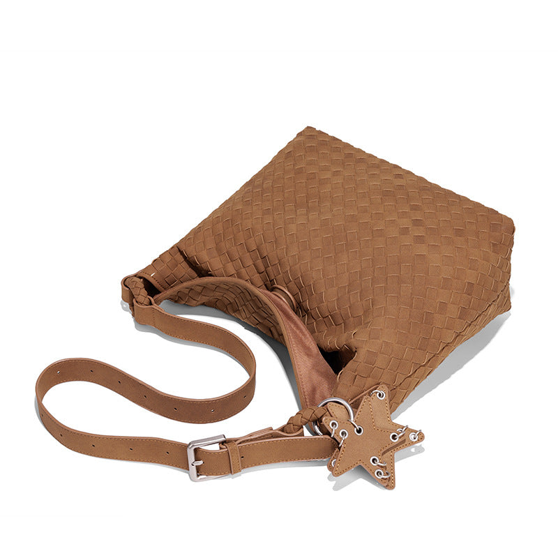 Women's Hand-woven High-grade Frosted Suede Portable Shoulder Bags