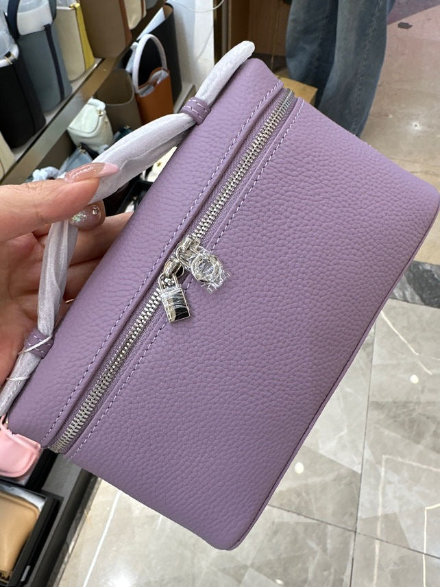 Women's Leather Lunch Box First Layer Cowhide Hand Shoulder Bags