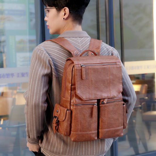 Men's High-grade Leather Vintage Large Capacity Business Backpacks