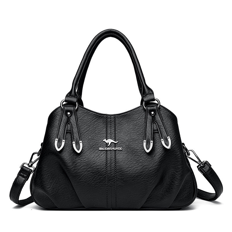 New Women's Luxury Soft Leather Solid Handbags