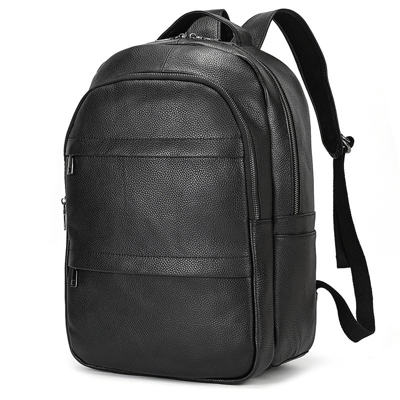 Classic Men's Simple Fashion Leather Cowhide Backpacks