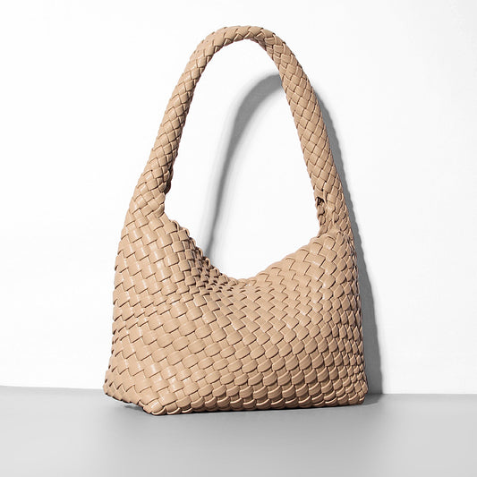 Women's Hand-woven Mother Soft Leather Underarm Lunch Shoulder Bags
