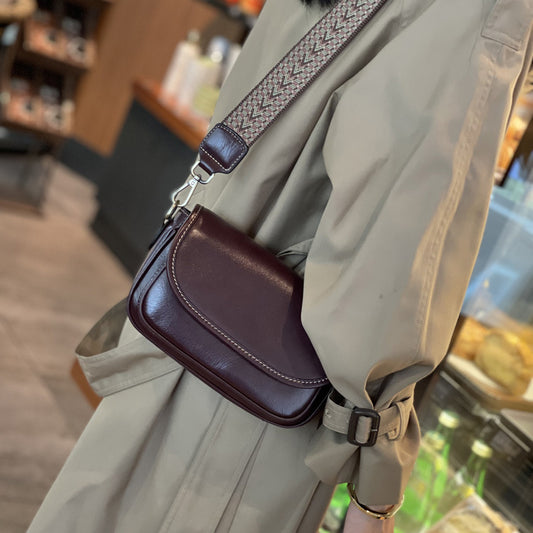 Women's Matching Cowhide Female Advanced Texture Niche Crossbody Bags