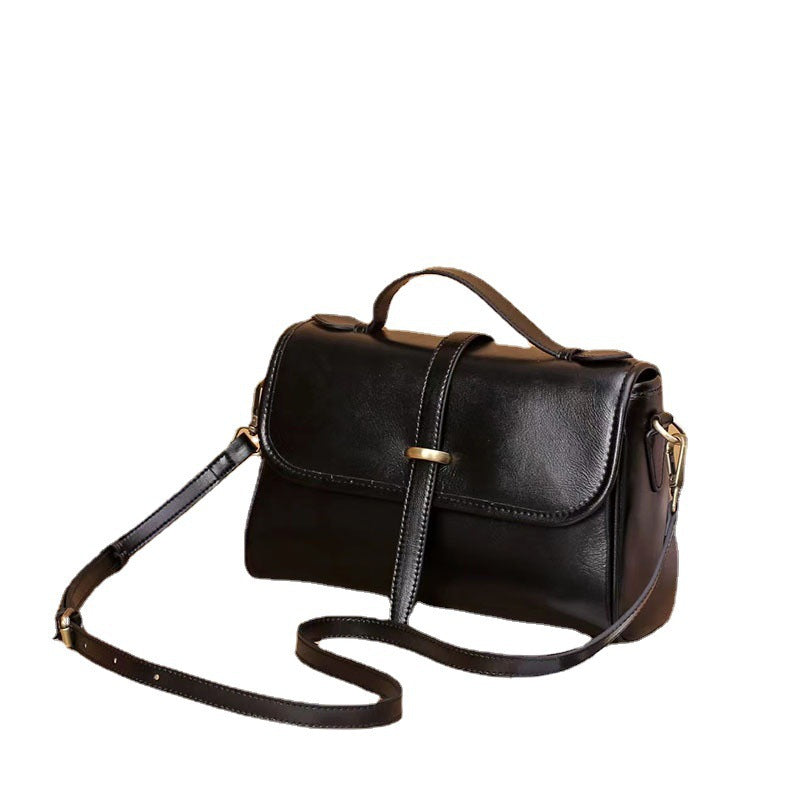 Women's Light Luxury Top Layer Vegetable Tanning Shoulder Bags