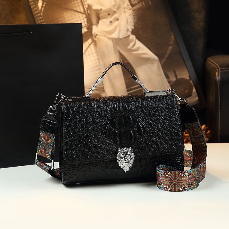 Women's Crocodile Leather Genuine Large Capacity High Shoulder Bags