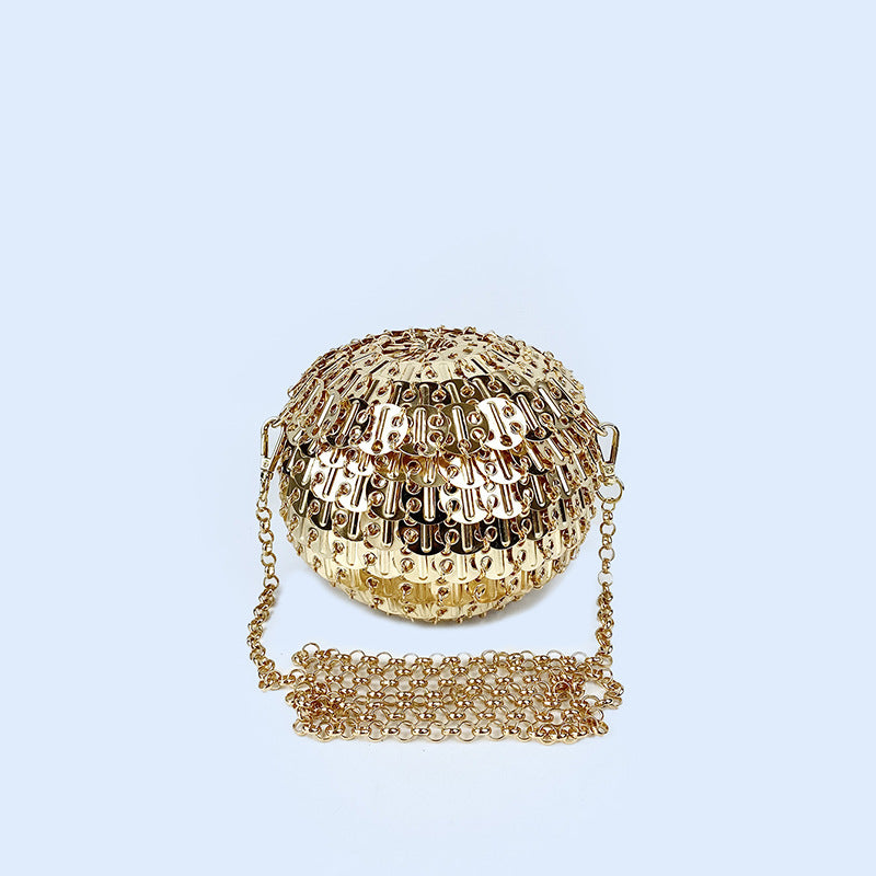 Niche Sier Metal Inflexible Sequins Hand-woven Crossbody Bags