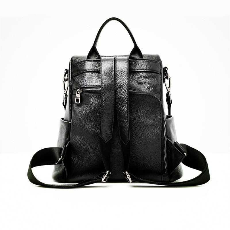 Women's Big Genuine Leather First Layer Multifunctional Backpacks