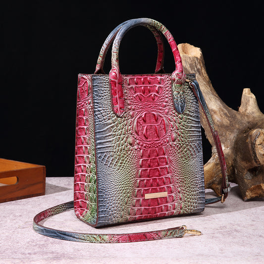 Women's Retro Hand-held Brahmin Crocodile Pattern Handbags