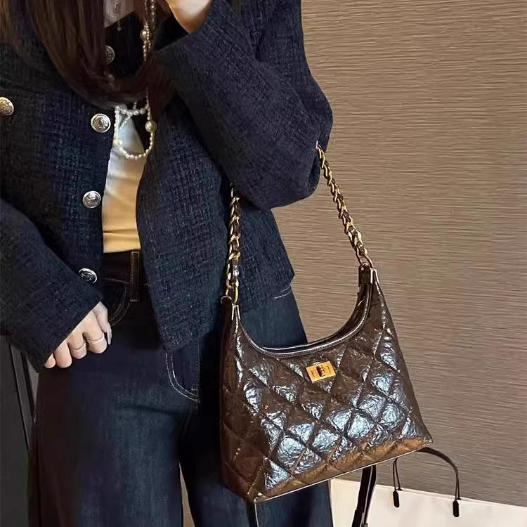Women's Style Genuine Leather Underarm Fashionable High-grade Shoulder Bags