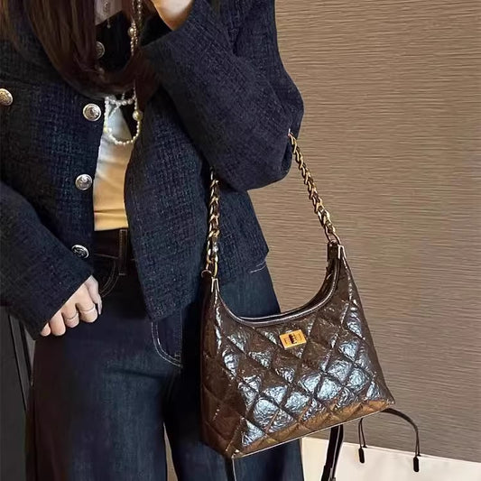 Women's Style Genuine Leather Underarm Fashionable High-grade Shoulder Bags