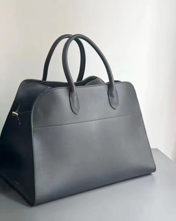 Dong White Lily Genuine Leather Large Capacity Handbags