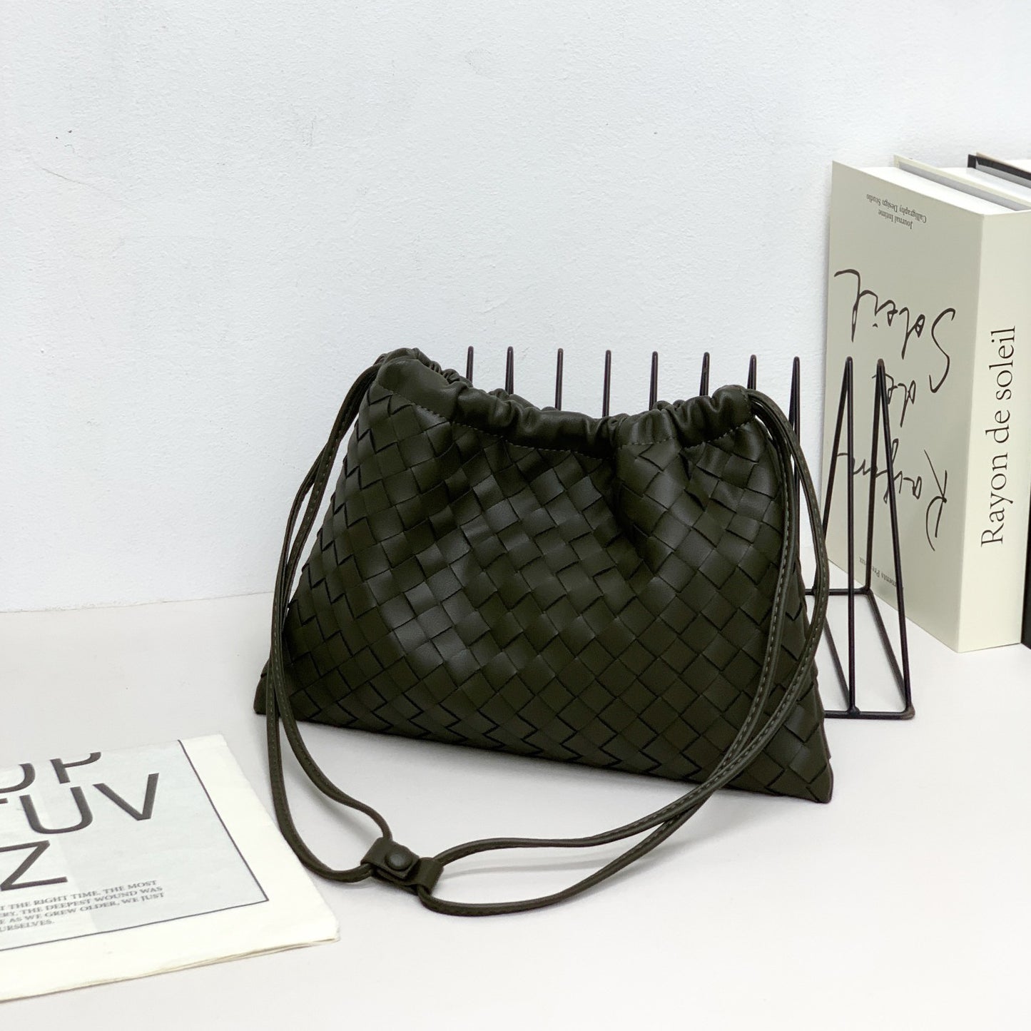 Women's Leather Woven Dumpling Garbage Genuine Underarm Crossbody Bags