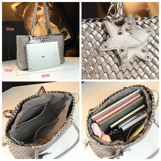 Hand-woven Underarm Five-pointed Star Ornaments Commuter Handbags