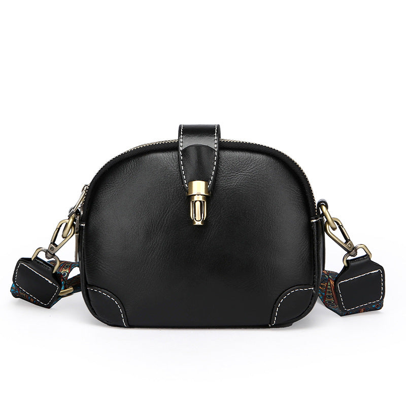 Women's First Layer Cowhide Korean Retro Pure Shoulder Bags