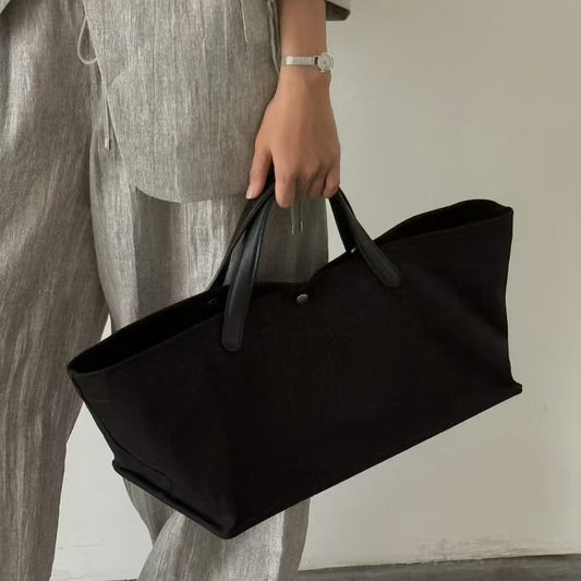 Women's Stitched Cowhide Large Capacity Commuter Handbags