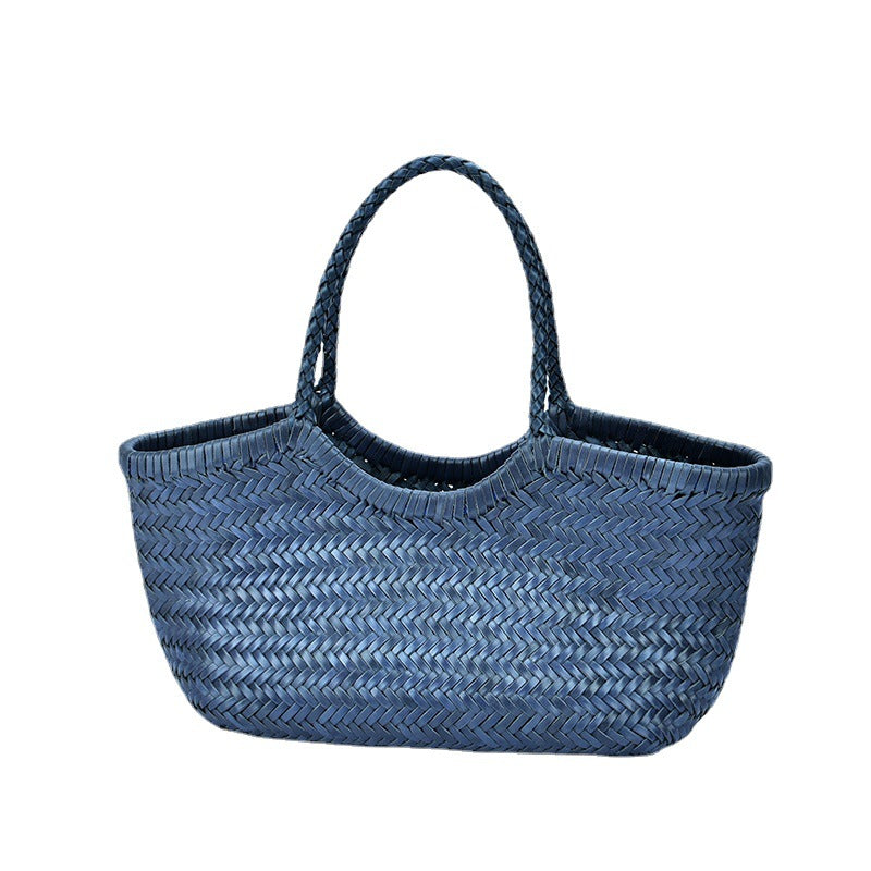 Women's Cow Woven Genuine Leather French Handbags