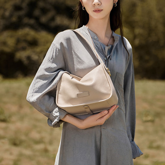 Women's French Stick Underarm High-grade Pillow Genuine Shoulder Bags