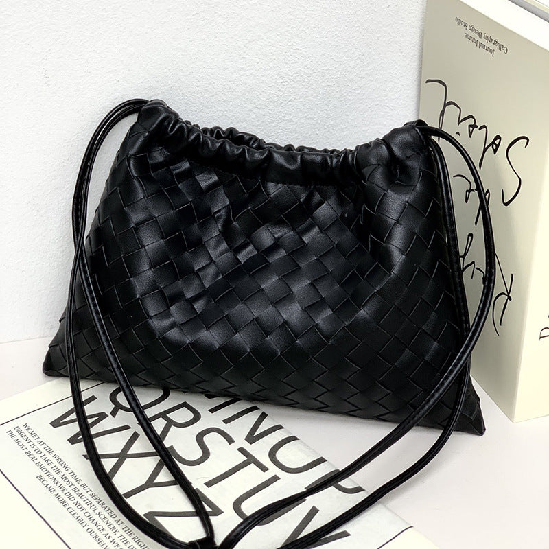 Women's Leather Woven Dumpling Garbage Genuine Underarm Crossbody Bags