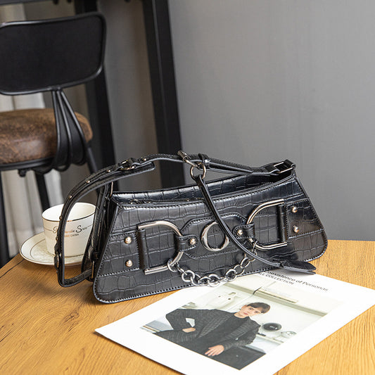 Women's Summer Crocodile Pattern Personalized Retro High Stylish Shoulder Bags