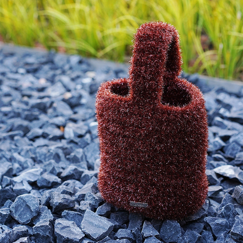 Retro Hand-woven Color Matching Knit Knitted Handbags