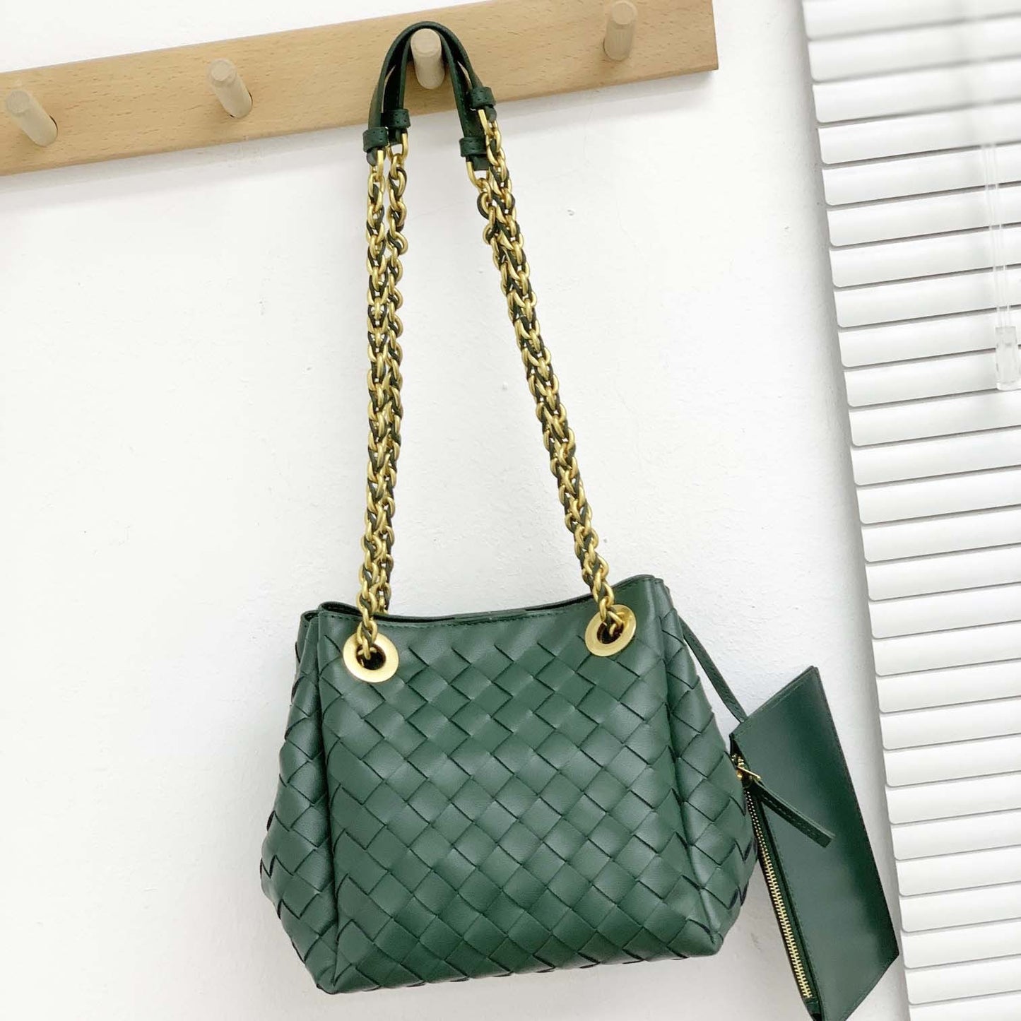 Women's Parachute Handmade Genuine Leather Woven Commuter Crossbody Bags