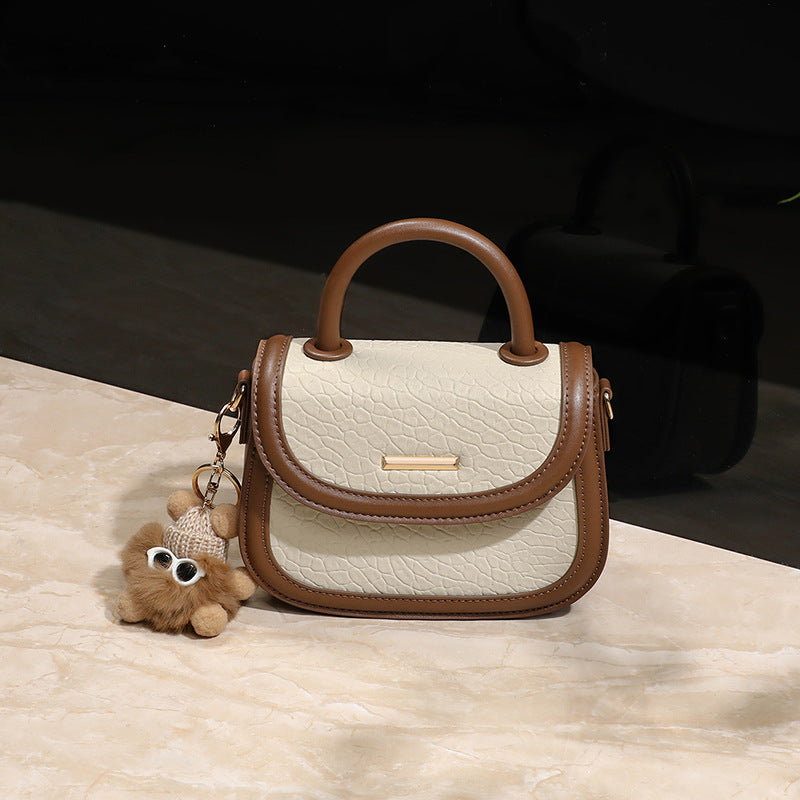 Women's Summer High-grade Genuine Leather Personality Contrast Color Handbags