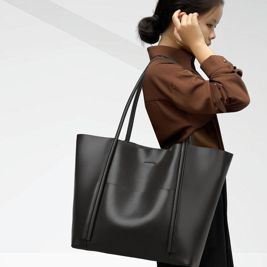 Women's Cowhide Big Large Capacity Versatile Simple Shoulder Bags